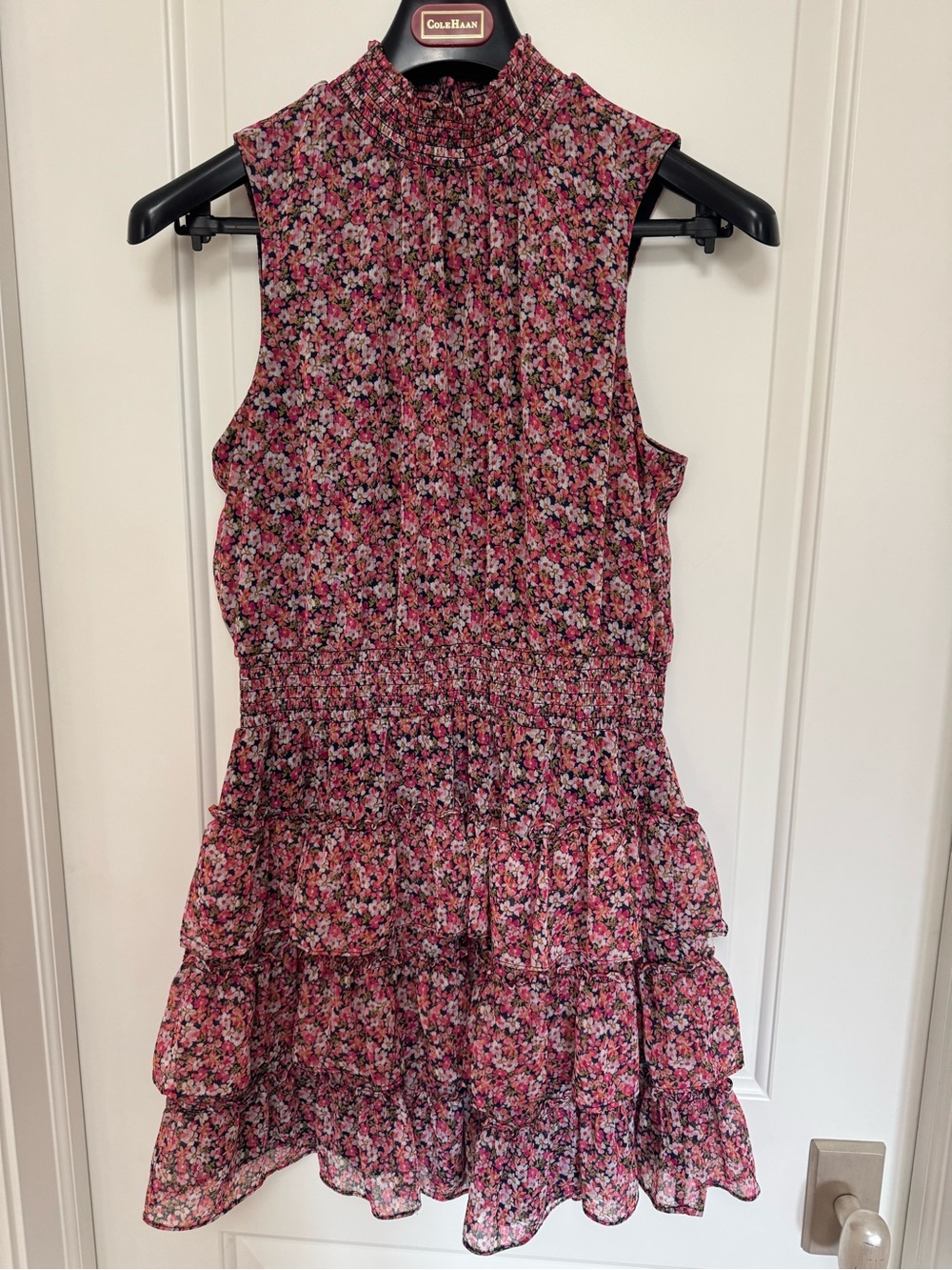 Sleeveless Pink Floral Mini Dress